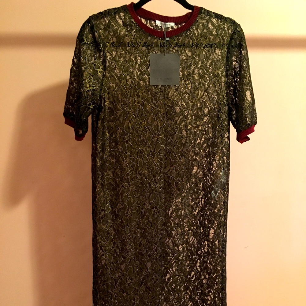 Long Lace Shirt Dress